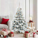 Kunstig juletre med 150 LED med stativ Hvit 150 cm PE og PVC