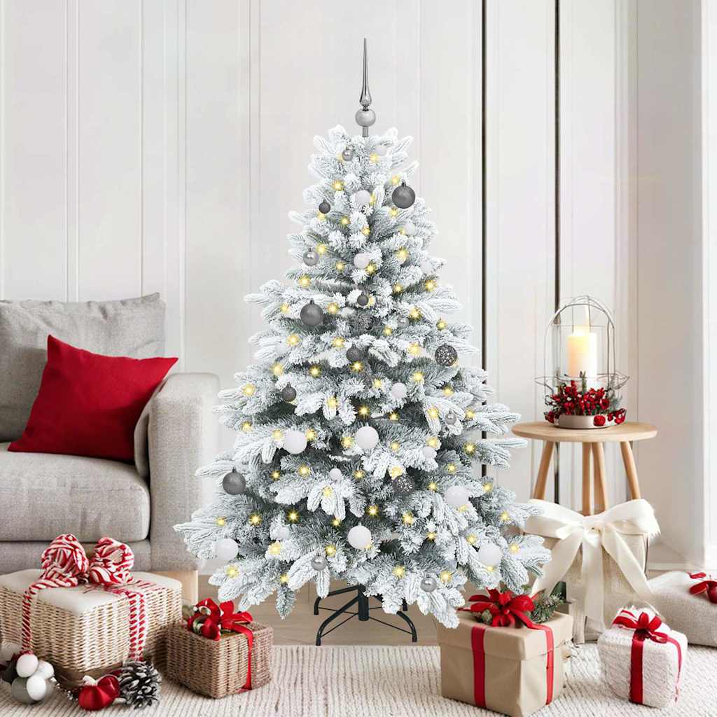 Kunstig juletre med 150 LED med stativ grønn 150 cm PE og PVC