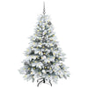 Kunstig juletre med 150 LED med stativ grønn 150 cm PE og PVC