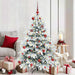Kunstig juletre med 150 LED med stativ Hvit 150 cm PE og PVC