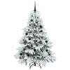 Kunstig juletre med 150 LED med stativ grønn 150 cm PE og PVC