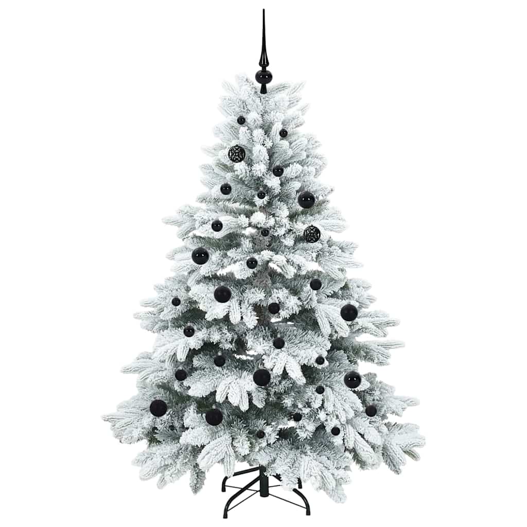 Kunstig juletre med 150 LED med stativ Hvit 150 cm PE og PVC