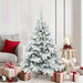 Kunstig juletre med 150 LED med stativ Hvit 150 cm PE og PVC