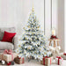 Kunstig juletre med 150 LED med stativ Hvit 150 cm PE og PVC