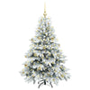 Kunstig juletre med 150 LED med stativ grønn 150 cm PE og PVC