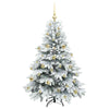 Kunstig juletre med 150 LED med stativ grønn 150 cm PE og PVC
