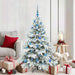 Kunstig juletre med 150 LED med stativ Hvit 150 cm PE og PVC
