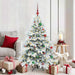 Kunstig juletre med 150 LED med stativ Hvit 150 cm PE og PVC