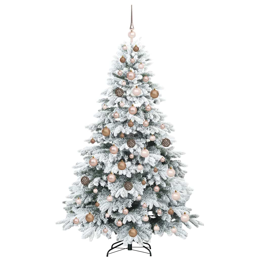 Kunstig juletre med 300 LED med stativ grønn 180 cm PE og PVC