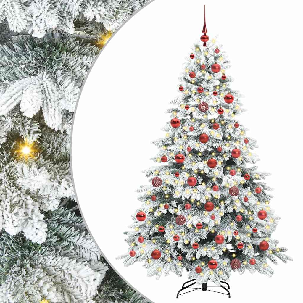 Kunstig juletre med 300 LED med stativ grønn 180 cm PE og PVC