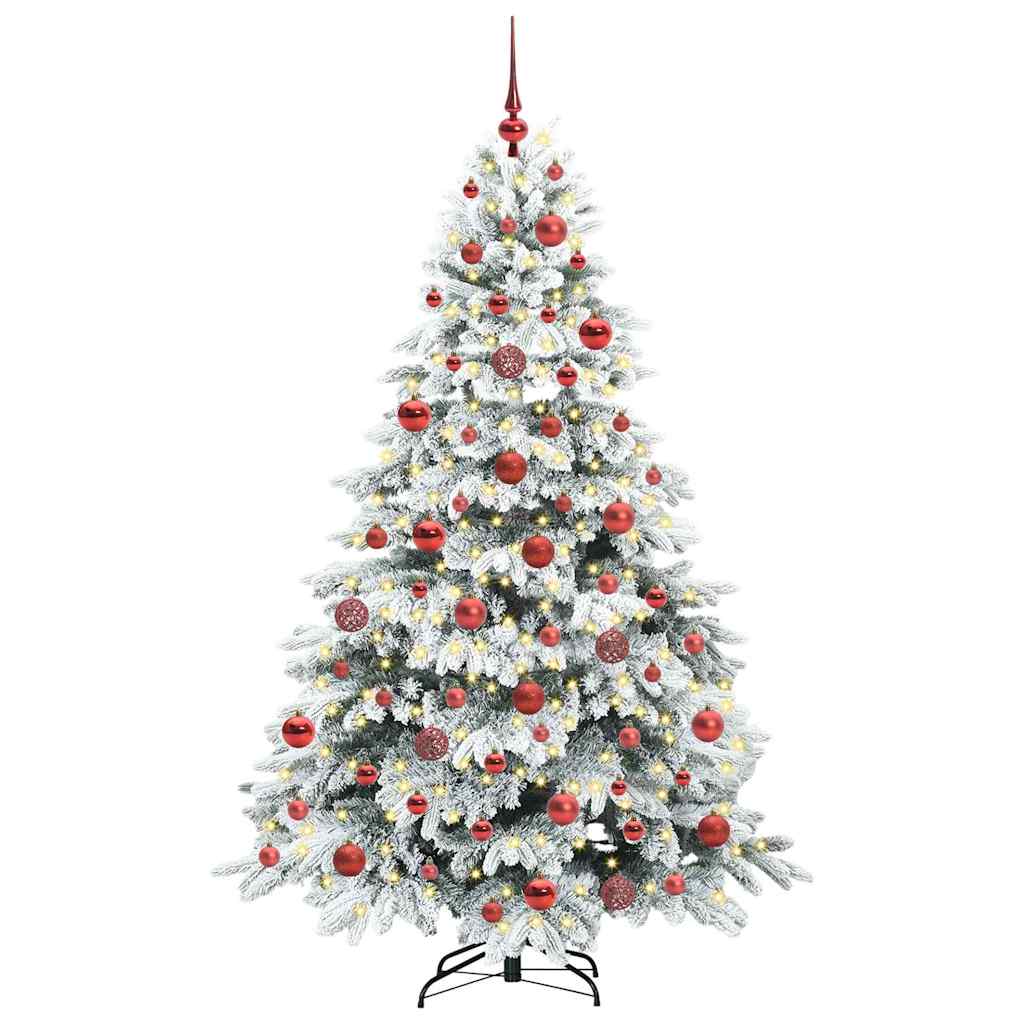 Kunstig juletre med 300 LED med stativ grønn 180 cm PE og PVC