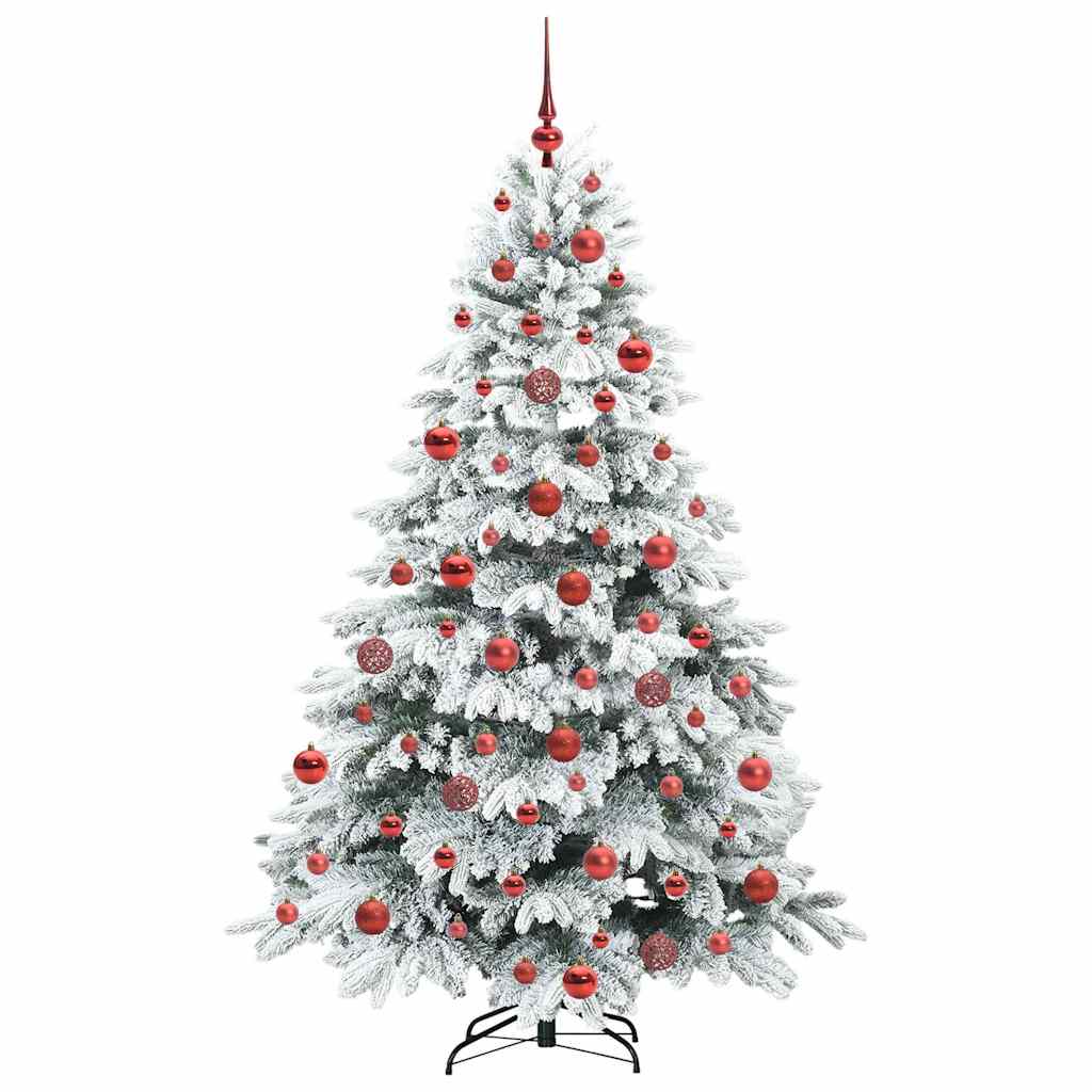 Kunstig juletre med 300 LED med stativ grønn 180 cm PE og PVC