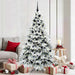 Kunstig juletre med 300 LED med stativ Hvit 180 cm PE og PVC