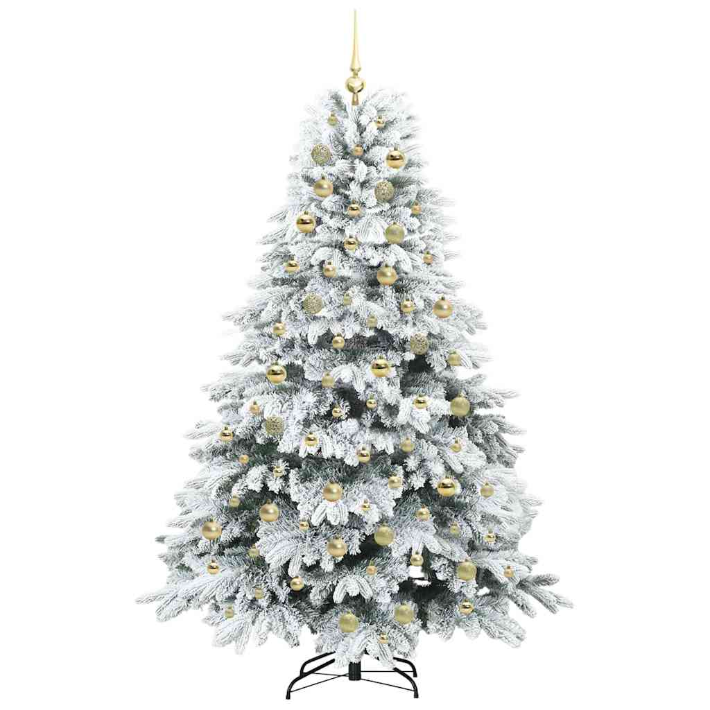 Kunstig juletre med 300 LED med stativ grønn 180 cm PE og PVC