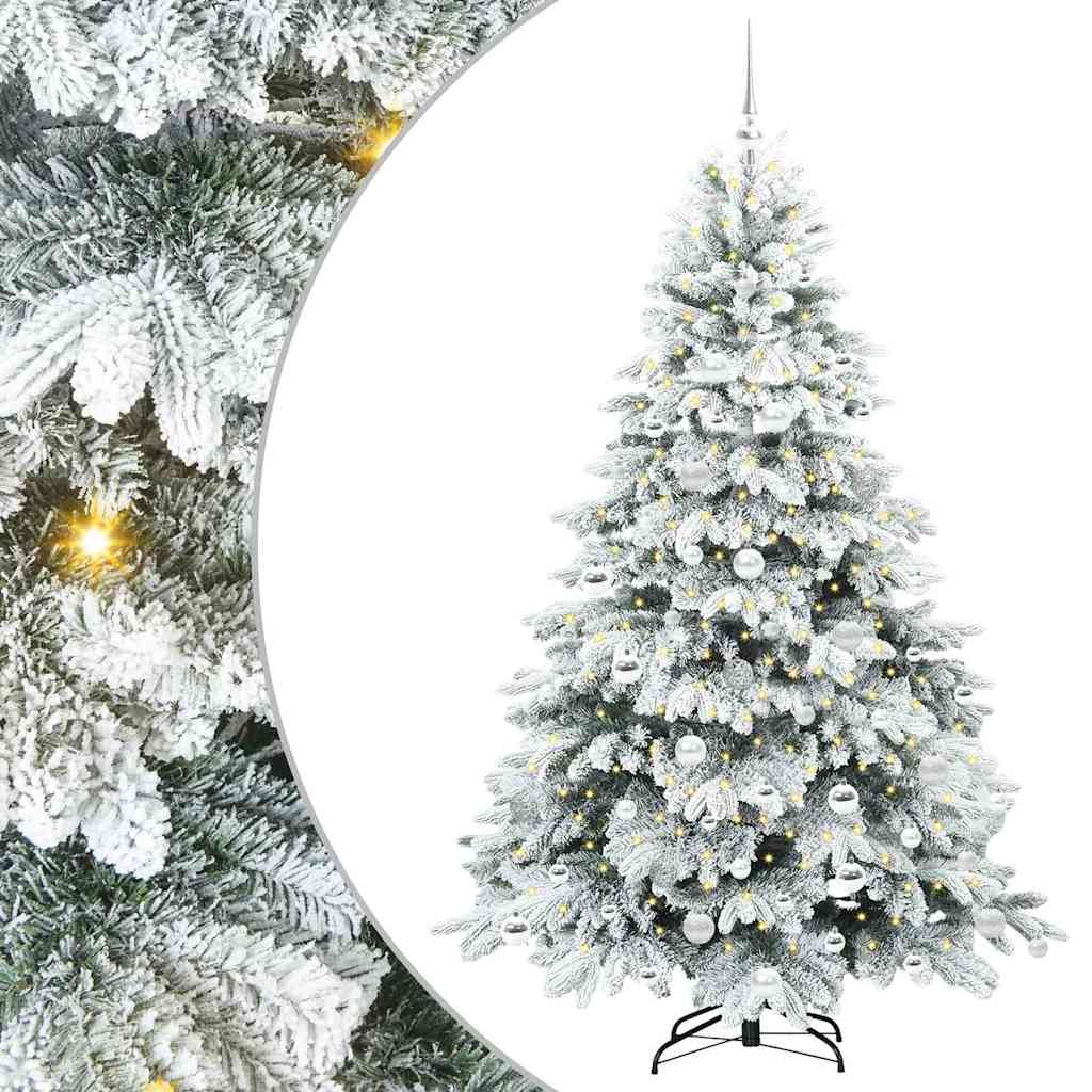 Kunstig juletre med 300 LED med stativ grønn 180 cm PE og PVC