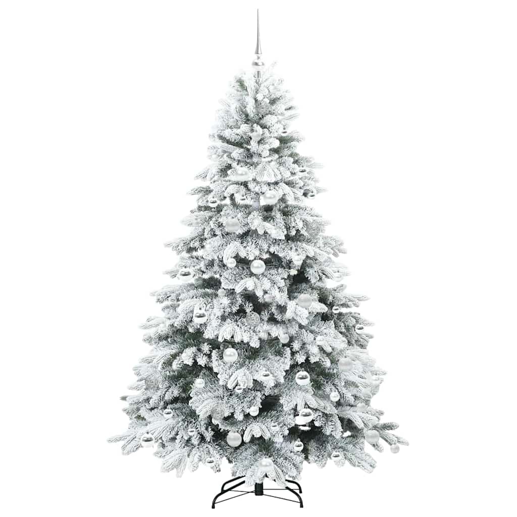 Kunstig juletre med 300 LED med stativ grønn 180 cm PE og PVC