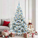 Kunstig juletre med 300 LED med stativ Hvit 180 cm PE og PVC
