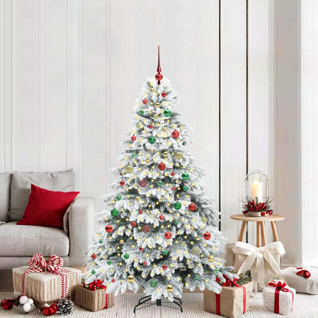 Kunstig juletre med 300 LED med stativ grønn 180 cm PE og PVC