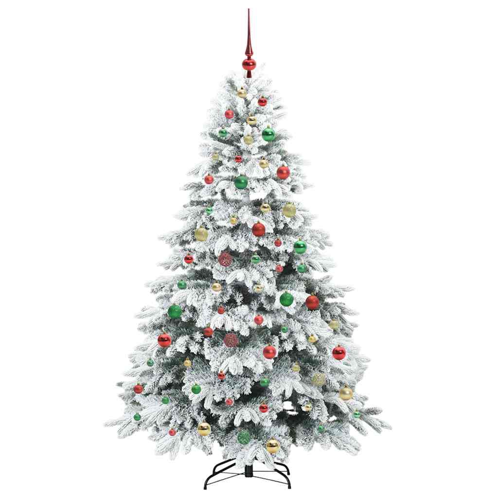 Kunstig juletre med 300 LED med stativ grønn 180 cm PE og PVC