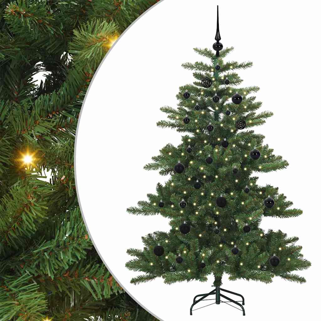 Kunstig sammensatt juletre med 150 LED grønn 150 cm PVC og stål