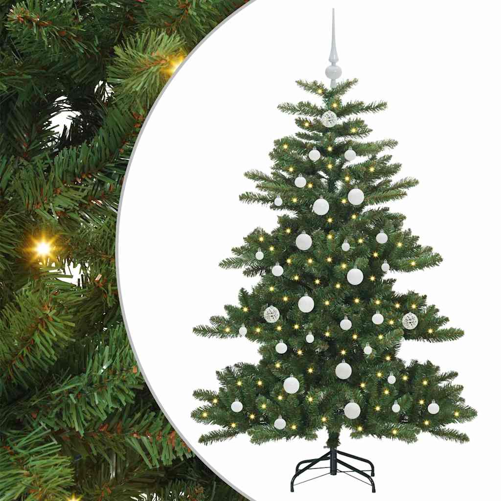 Kunstig sammensatt juletre med 150 LED grønn 150 cm PVC og stål