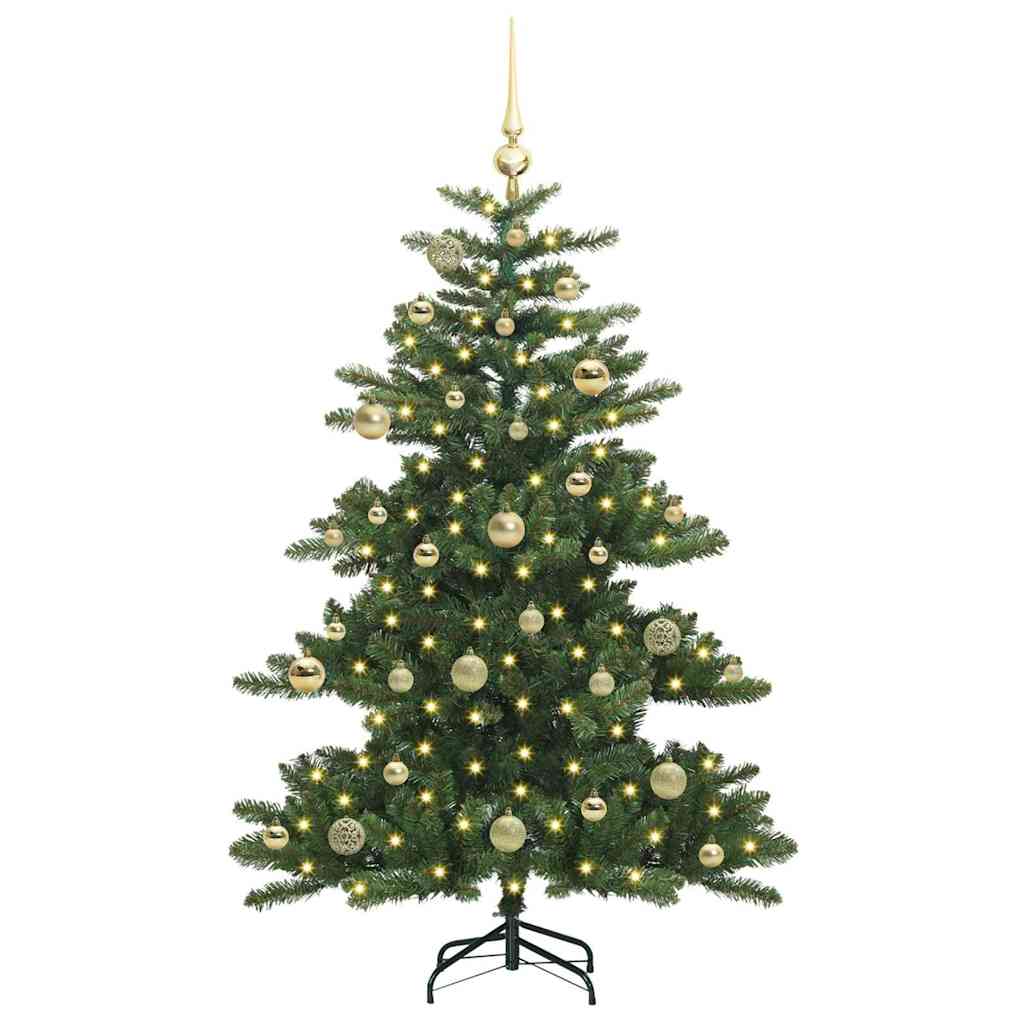 Kunstig sammensatt juletre med 150 LED grønn 150 cm PVC og stål