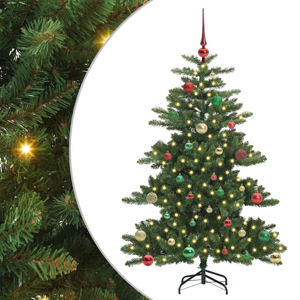 Kunstig sammensatt juletre med 150 LED grønn 150 cm PVC og stål