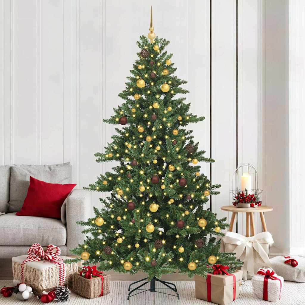Kunstig sammensatt juletre med 300 LED grønn 210 cm PVC og stål
