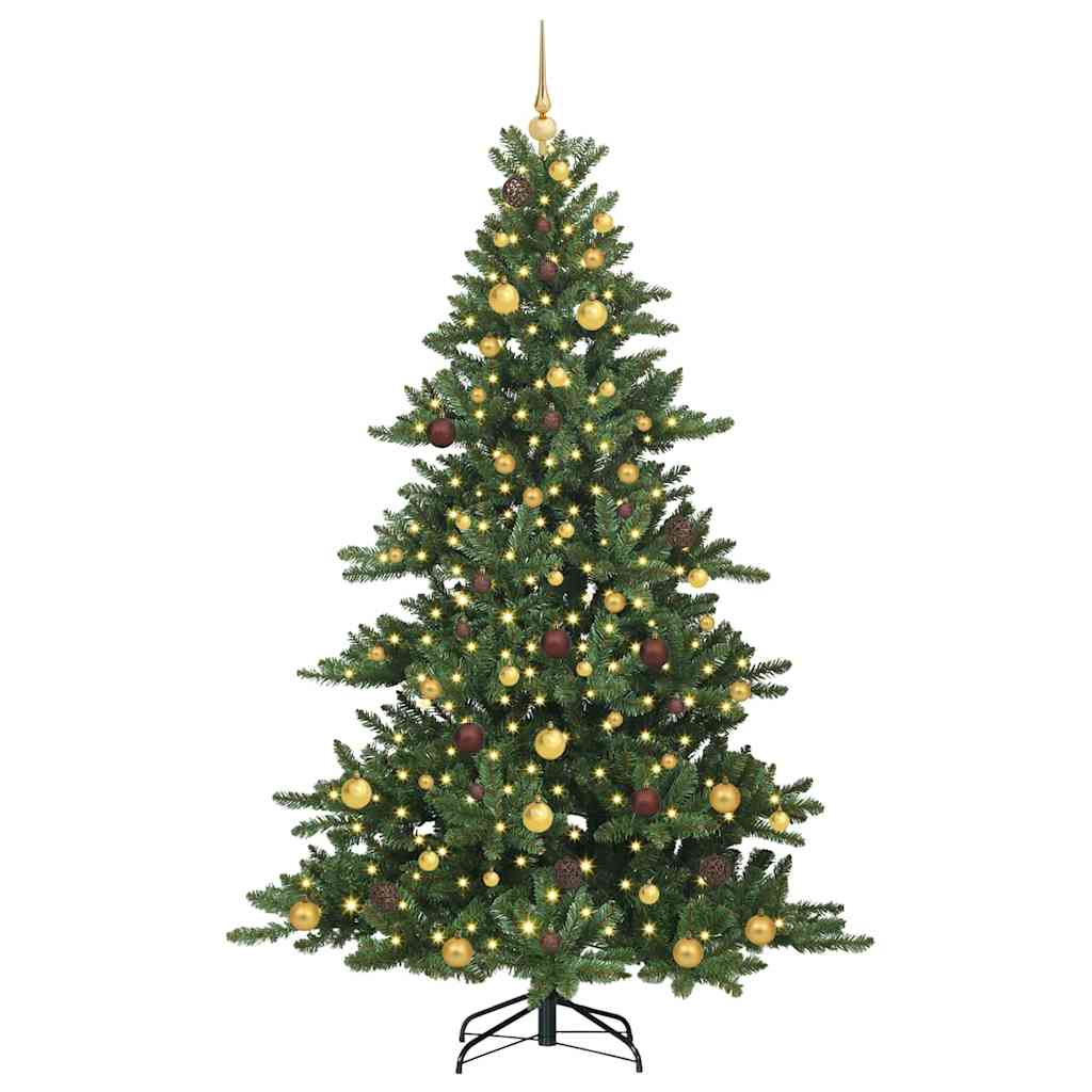 Kunstig sammensatt juletre med 300 LED grønn 210 cm PVC og stål