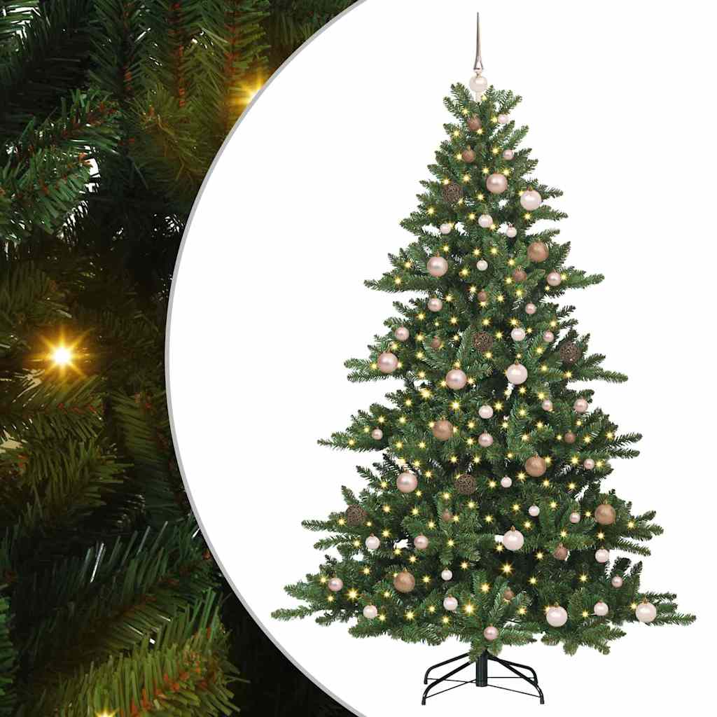 Kunstig sammensatt juletre med 300 LED med stativ 210 cm PVC