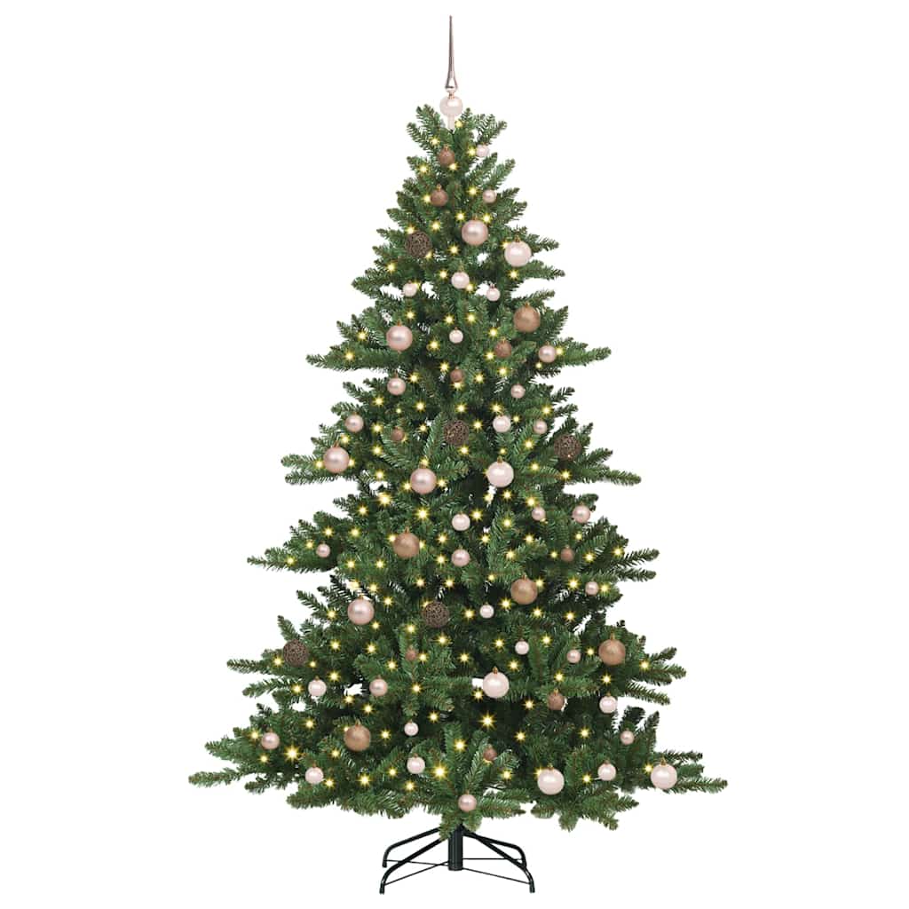 Kunstig sammensatt juletre med 300 LED med stativ 210 cm PVC