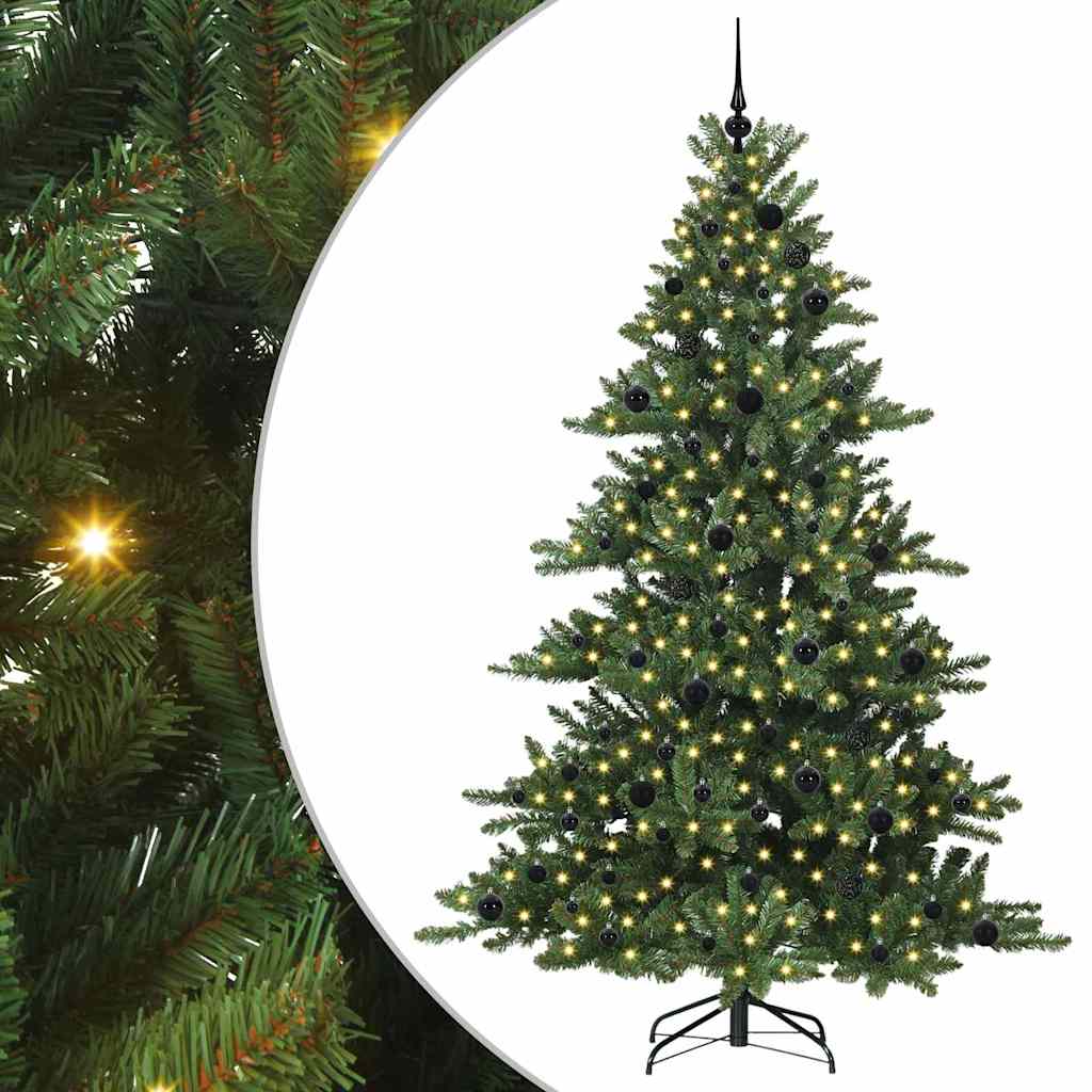 Kunstig sammensatt juletre med 300 LED grønn 210 cm PVC og stål
