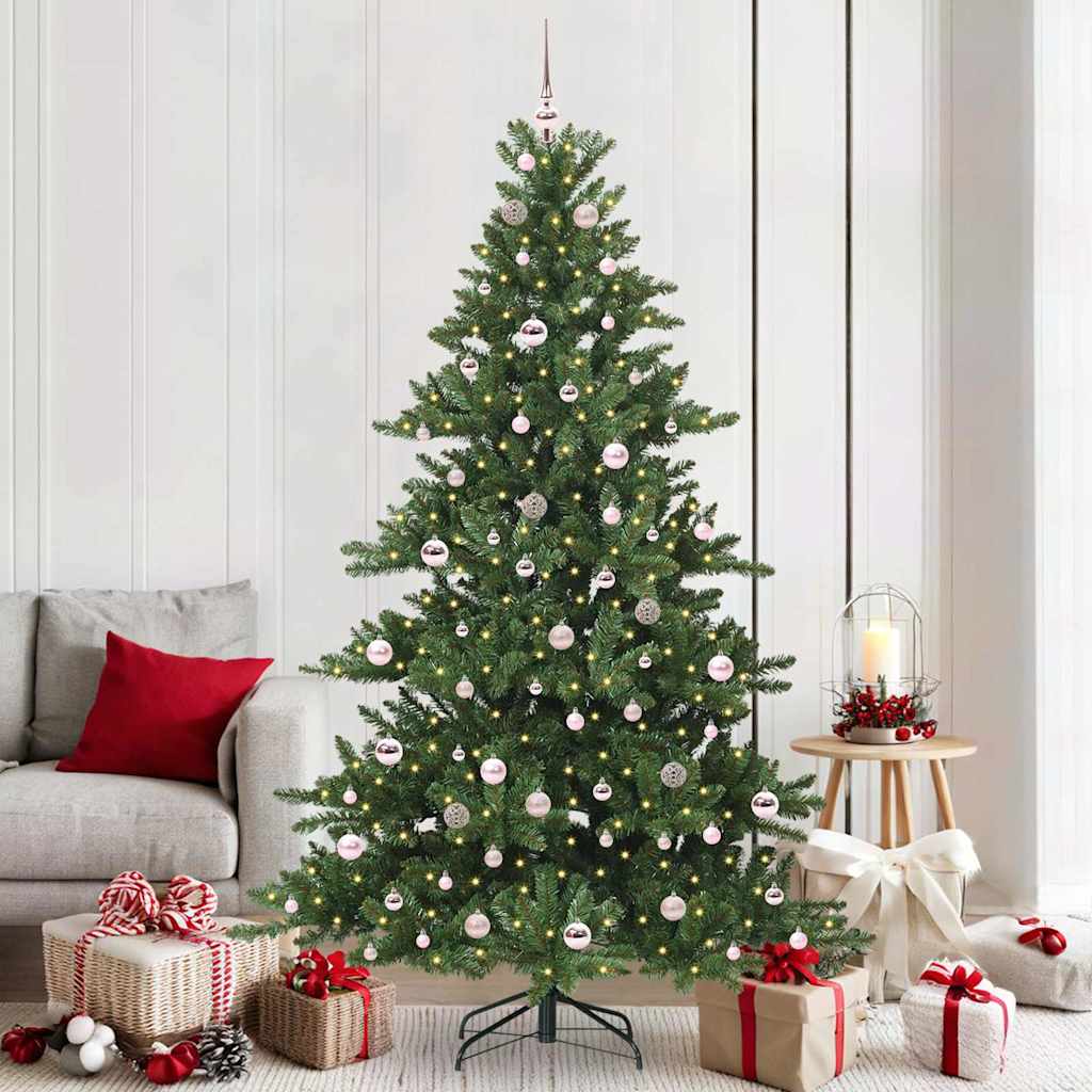 Kunstig sammensatt juletre med 300 LED grønn 210 cm PVC og stål