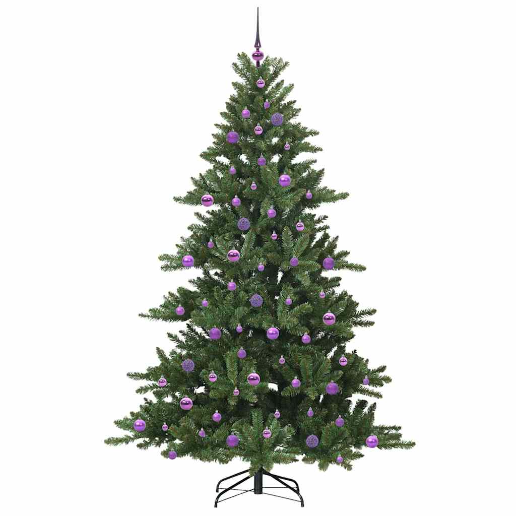 Kunstig sammensatt juletre med 300 LED grønn 210 cm PVC og stål