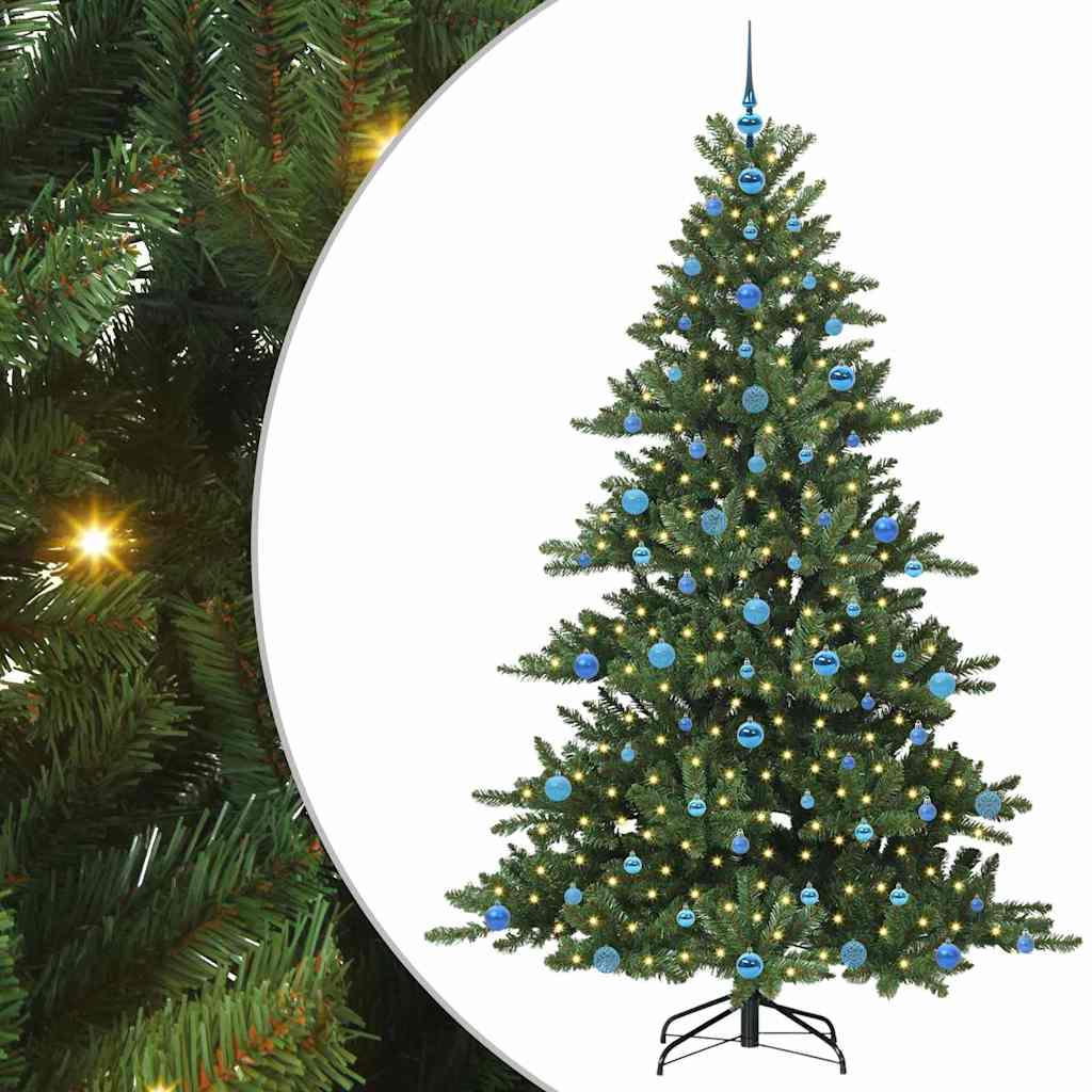 Kunstig sammensatt juletre med 300 LED grønn 210 cm PVC og stål