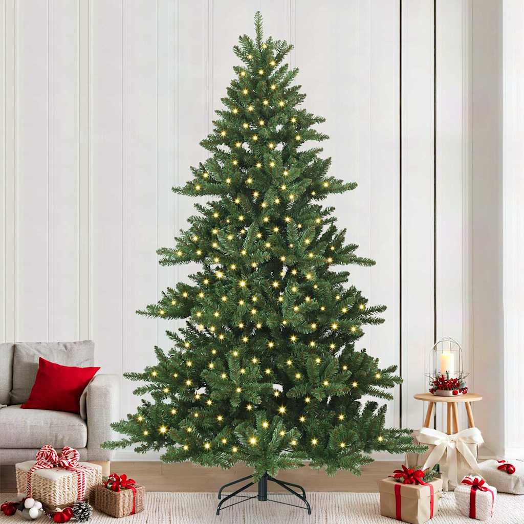 Kunstig sammensatt juletre med 300 LED grønn 240 cm PVC og stål