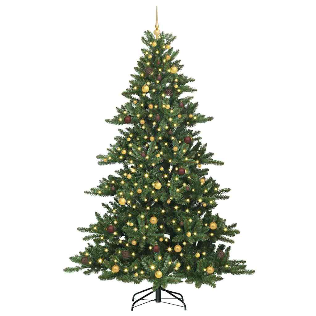 Kunstig sammensatt juletre med 300 LED grønn 240 cm PVC og stål