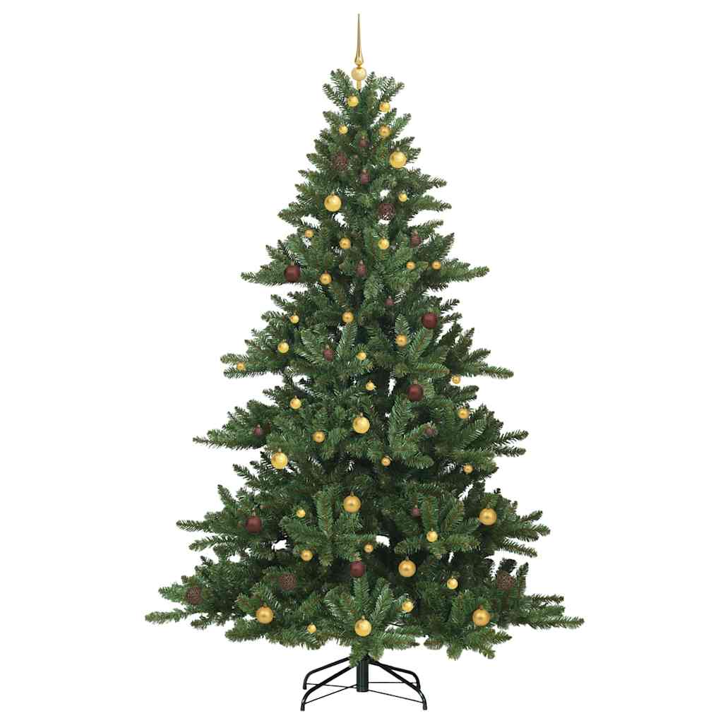 Kunstig sammensatt juletre med 300 LED grønn 240 cm PVC og stål