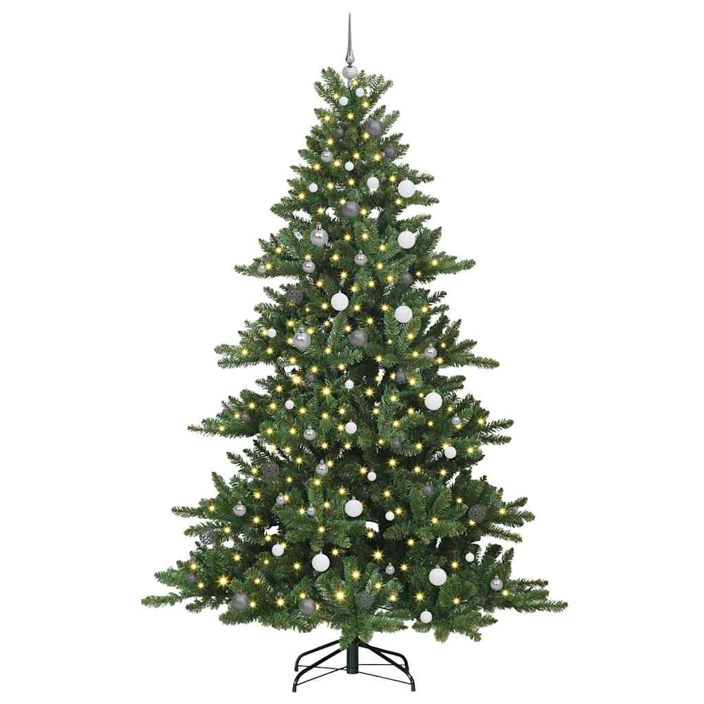 Kunstig sammensatt juletre med 300 LED grønn 240 cm PVC og stål