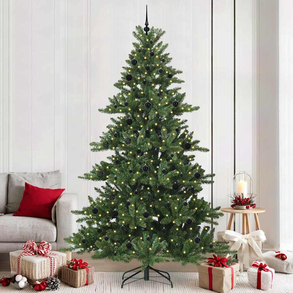 Kunstig sammensatt juletre med 300 LED grønn 240 cm PVC og stål