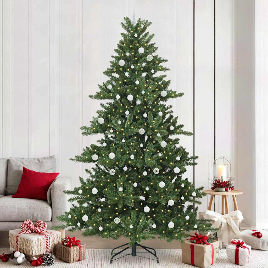 Kunstig sammensatt juletre med 300 LED grønn 240 cm PVC og stål
