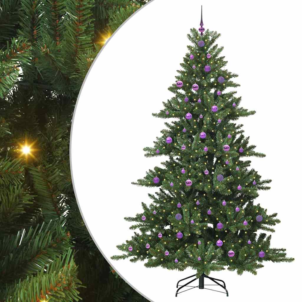 Kunstig sammensatt juletre med 300 LED grønn 240 cm PVC og stål