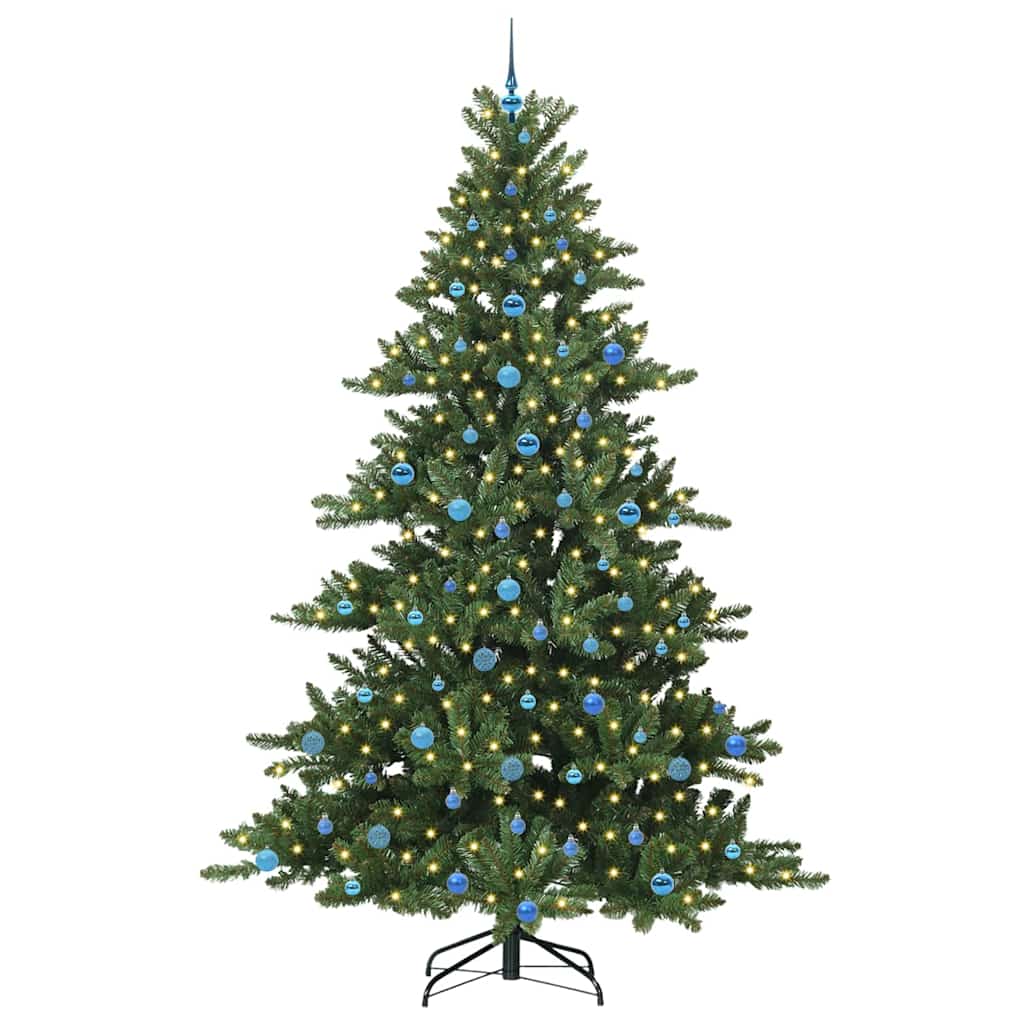 Kunstig sammensatt juletre med 300 LED grønn 240 cm PVC og stål