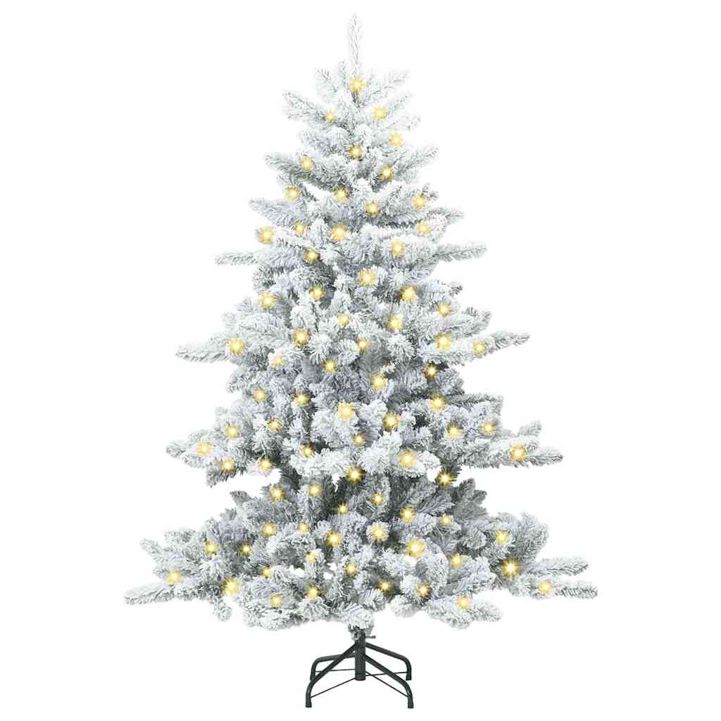 Kunstig sammensatt juletre med 150 LED Hvit 150 cm PVC og stål