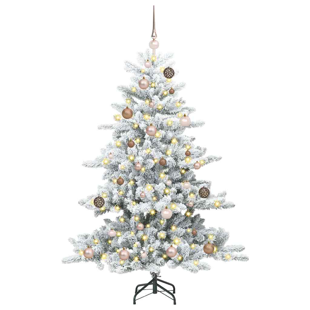 Kunstig sammensatt juletre med 150 LED Hvit 150 cm PVC og stål