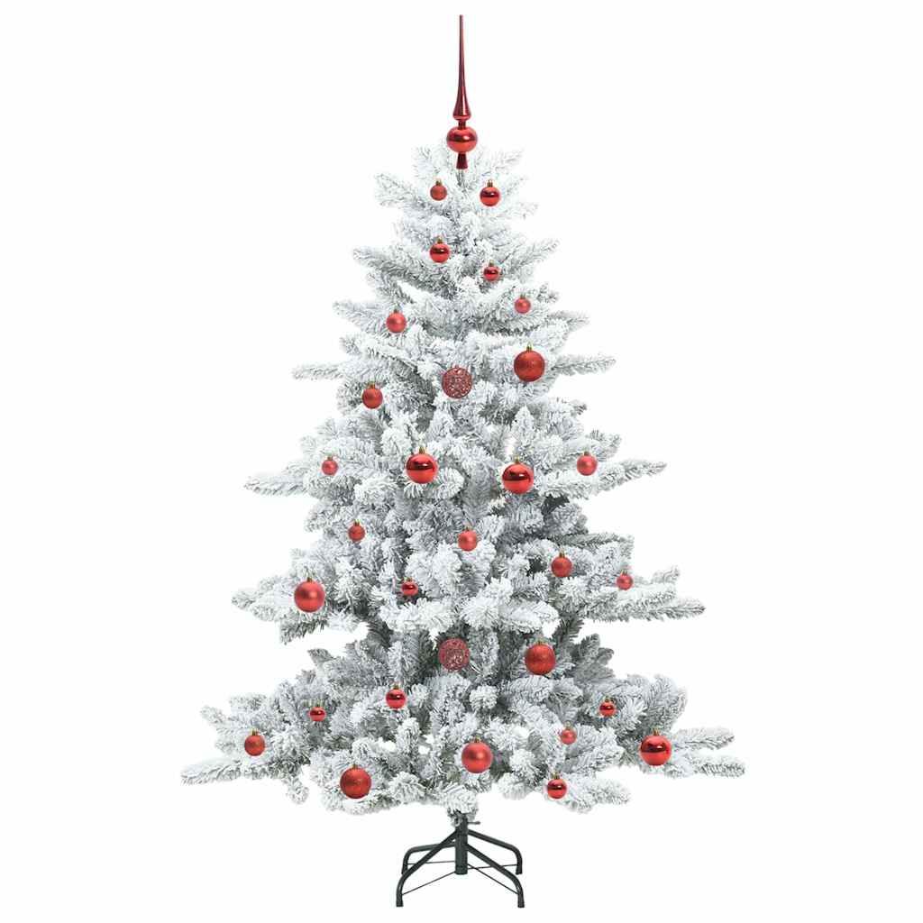 Kunstig sammensatt juletre med 150 LED Hvit 150 cm PVC og stål