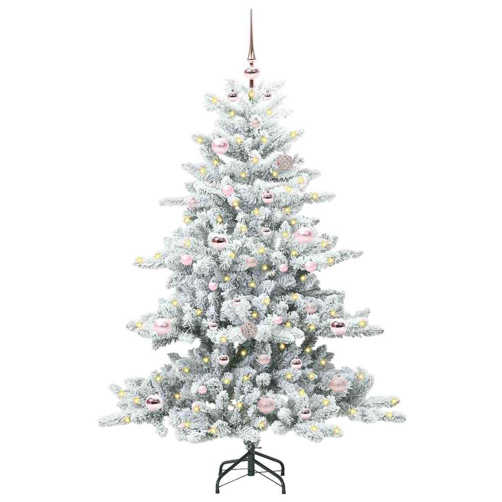 Kunstig sammensatt juletre med 150 LED Hvit 150 cm PVC og stål