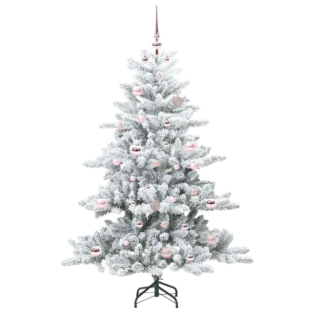 Kunstig sammensatt juletre med 150 LED Hvit 150 cm PVC og stål