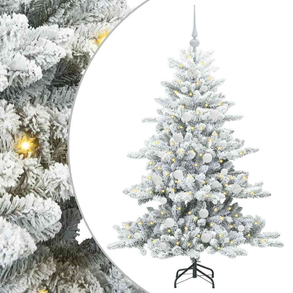 Kunstig sammensatt juletre med 150 LED Hvit 150 cm PVC og stål