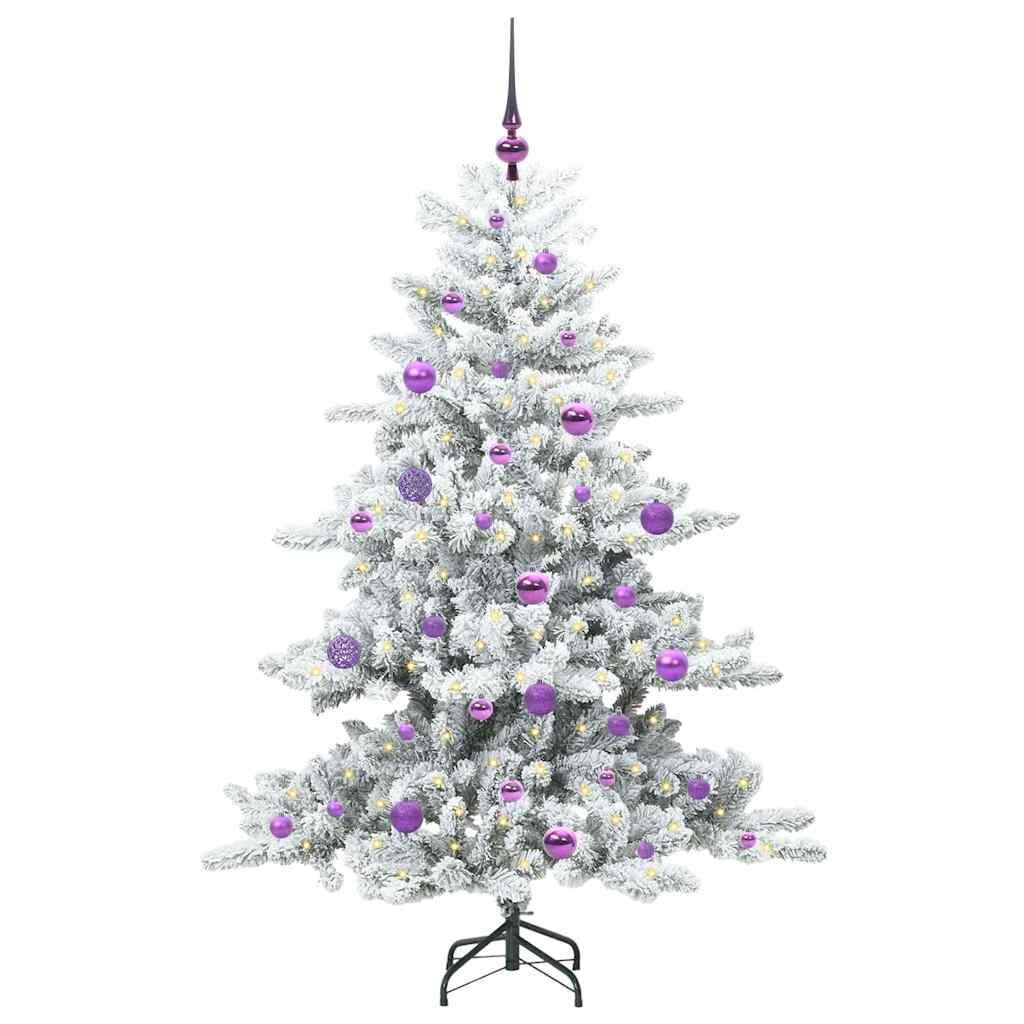 Kunstig sammensatt juletre med 150 LED Hvit 150 cm PVC og stål
